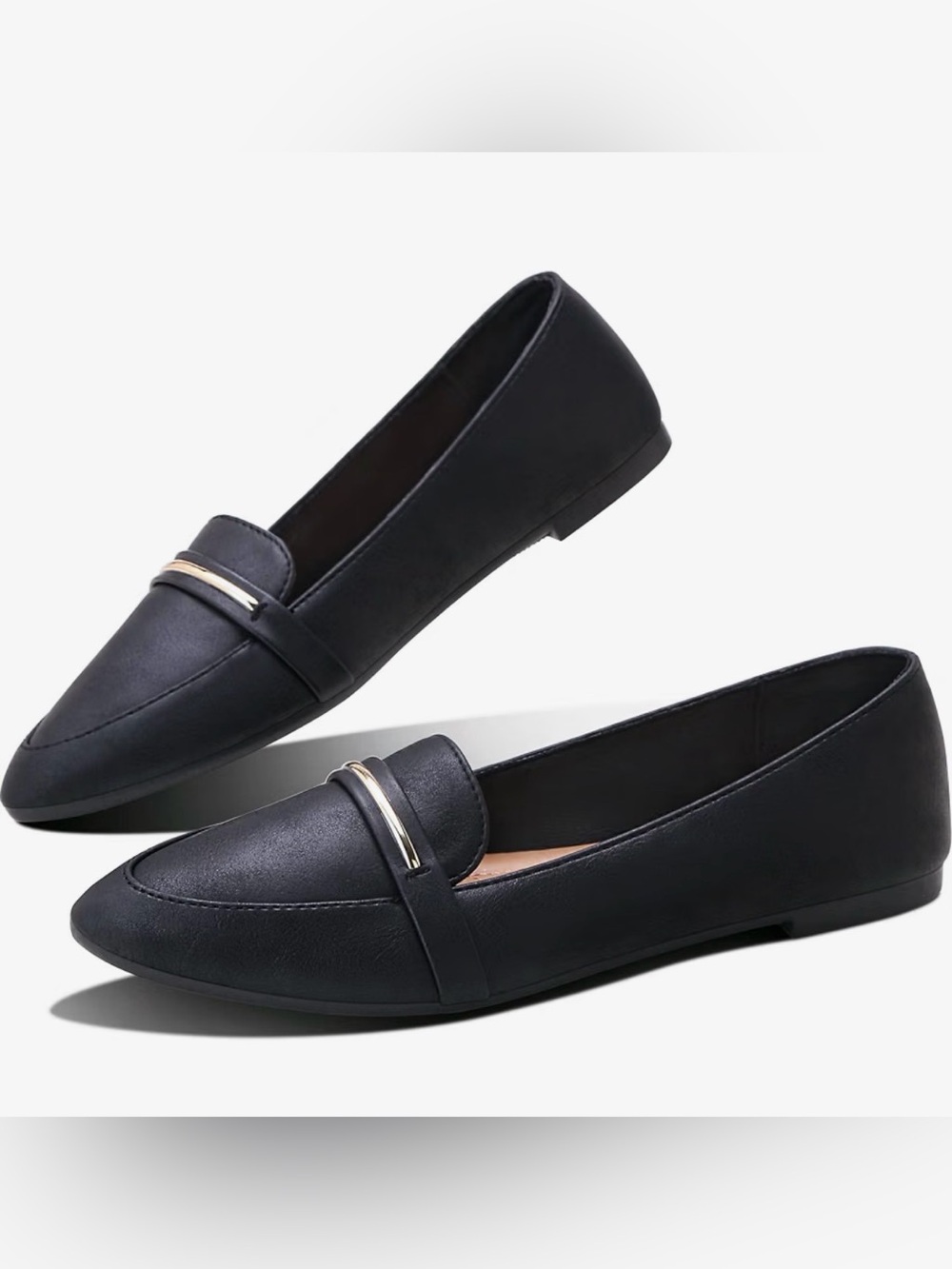 Obtaom Women's Pointy Toe Loafer Flat